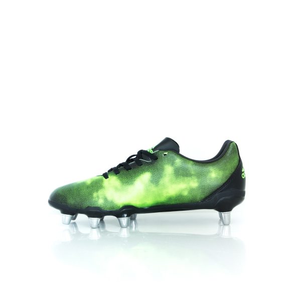 Adidas Kakari Elite (SG) Core Black/Silver Metallic/Solar Green BA9041 Rugby Boots