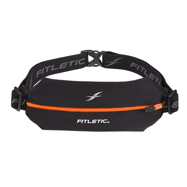 Fitletic Mini Sport Belt - Black / Orange Zip
