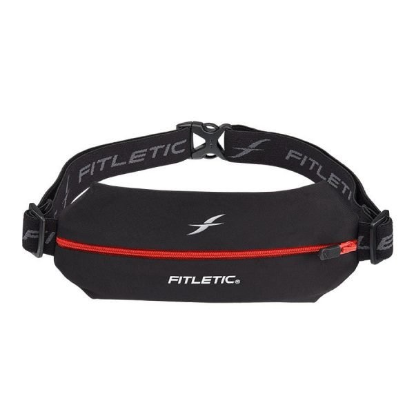 Fitletic Mini Sport Belt - Black / Red Zip