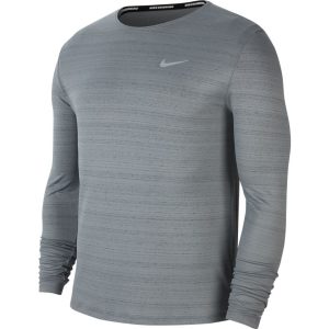 Nike Dri-Fit Miler Top LS Smoke Grey/Silver Mens