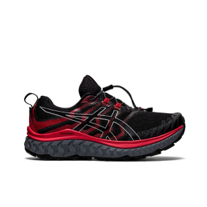 Asics Trabuco Max Black/Electric Red Mens Cushioned Trail Running Shoes