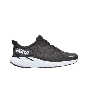 Hoka Clifton 8 (D) Black/White Womens Cushioned Neutral Road Running Shoes