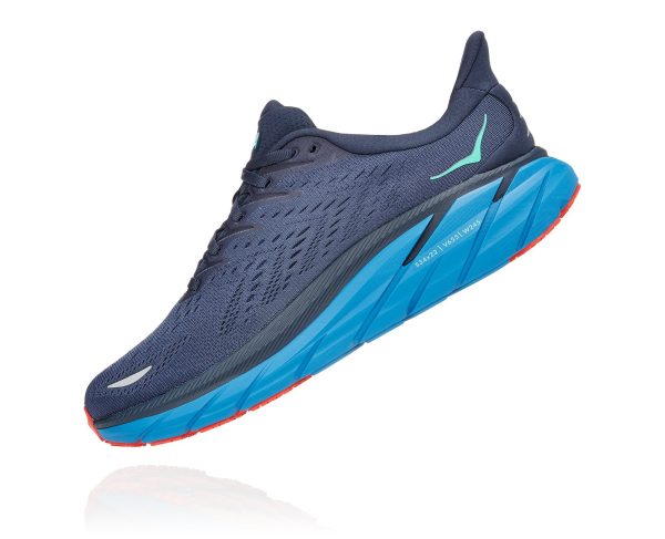 Hoka Clifton 8 Outer Space Mens Road Running Shoe With Rocker Geometry Midsole