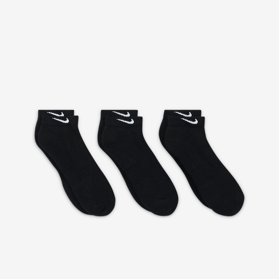Black Nike 3 Pack Everyday Cushioned Crew Socks - JD Sports NZ