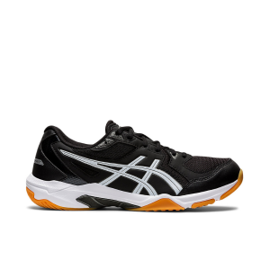 Asics Gel Rocket 10 Black/White Mens Volleyball Shoes With A Non-Marking Sole and Pivot Point
